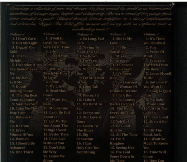 Various-Diggin For Gold Volumes 1-5 (A Collection of Demented 60s R and B Punk and Mesmerizing 60's Pop)-Box Set