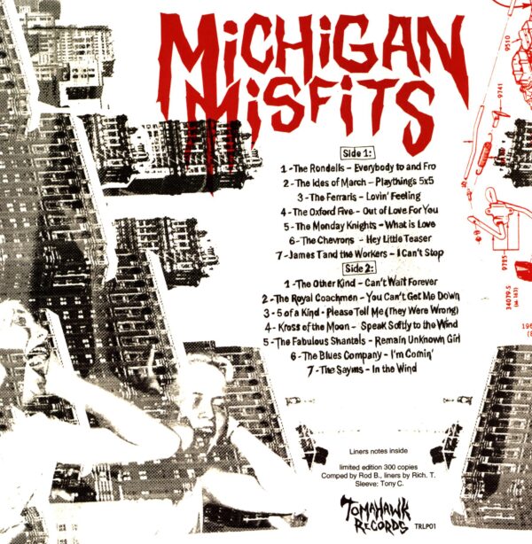 Various-Michigan Misfits Vol. 1 (14 Rare And Crude Garage Punk Obscurities From The Motor State Mid-60's)-LP Vinyl