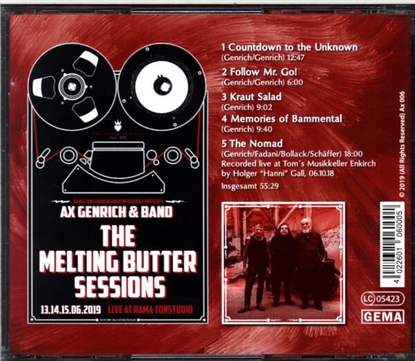 Ax Genrich and Band-The Melting Butter Sessions-CD