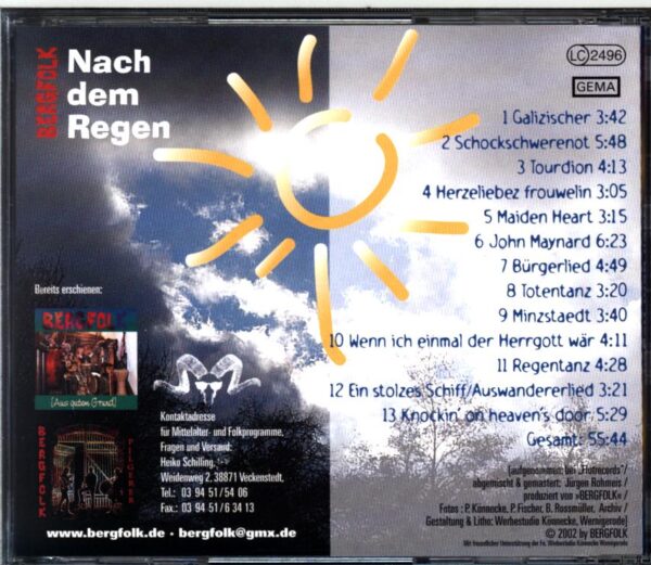Bergfolk-Nach Dem Regen-CD