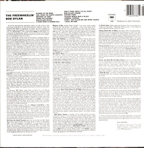 Bob Dylan-The Freewheelin' Bob Dylan US reissue-LP Vinyl