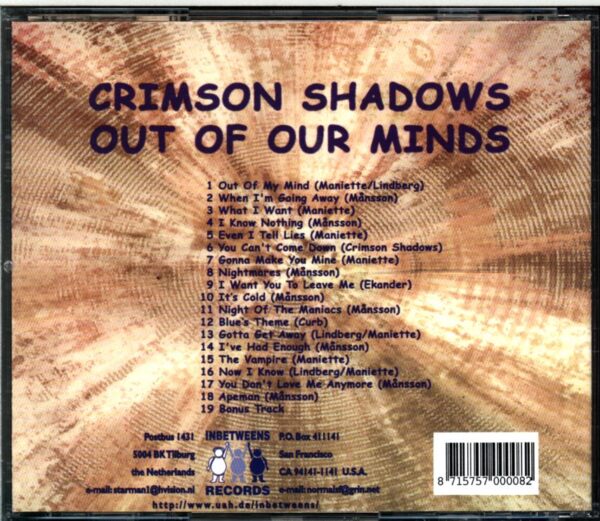 Crimson Shadows-Out Of Our Minds-CD