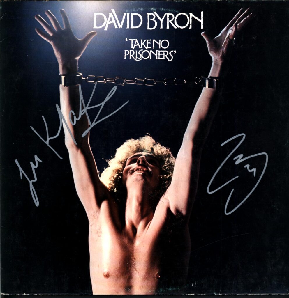David Byron-Take No Prisoners signed-LP Vinyl