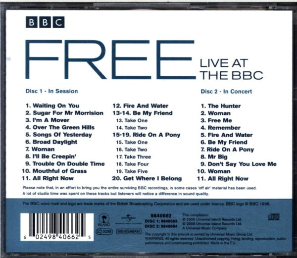 Free-Live At The BBC-CD