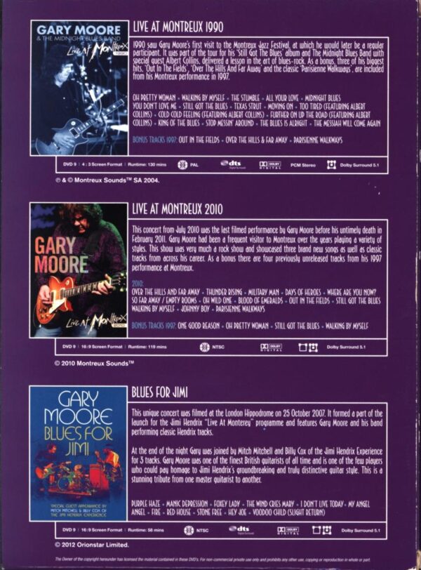 Gary Moore-Live At Montreux 1990 Live At Montreux 2010 Blues For Jimi-DVD