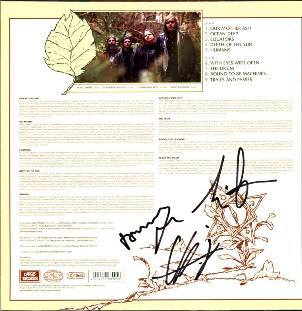 Greenleaf-Trails And Passes signed orange-LP Vinyl