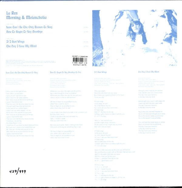 Le Ren-Morning and Melancholia-12 Vinyl white