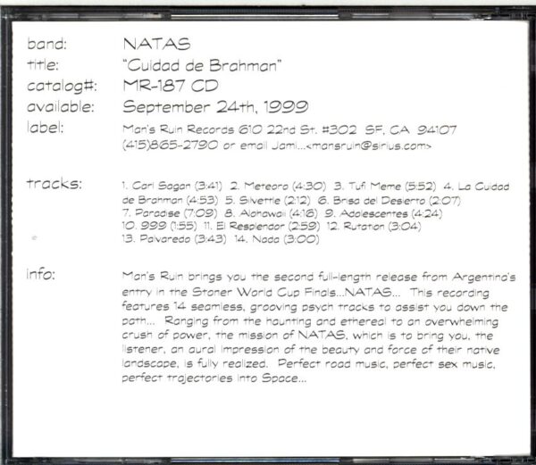Los Natas-Ciudad De Brahman-CD