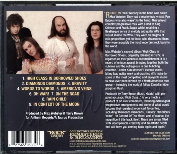 Max Webster-High Class In Borrowed Shoes-CD