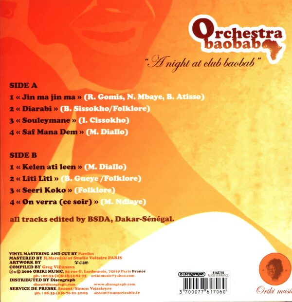 Orchestra Baobab-A Night At Club Baobab-LP Vinyl
