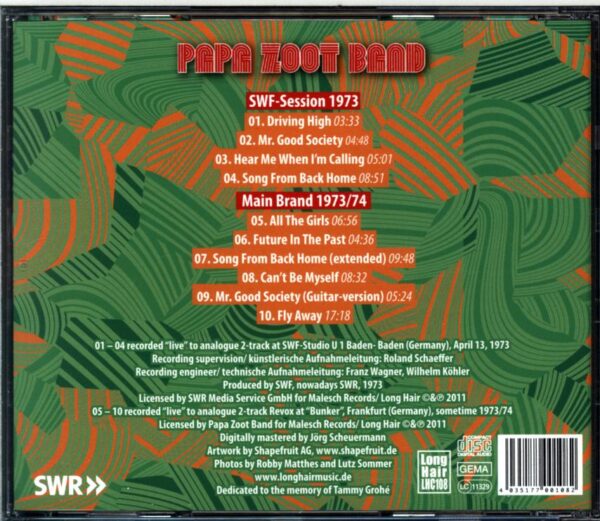 Papa Zoot Band-SWF-Session 1973-CD