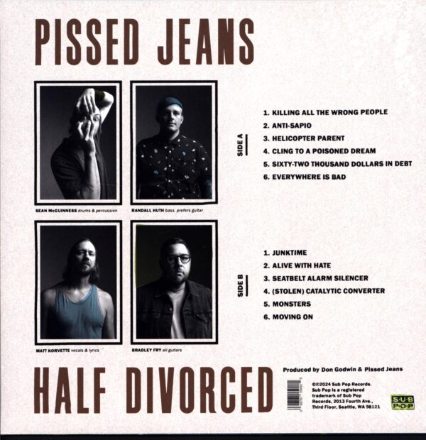 Pissed Jeans-Half Divorced-LP Vinyl clear