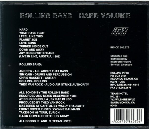 Rollins Band-Hard Volume-CD