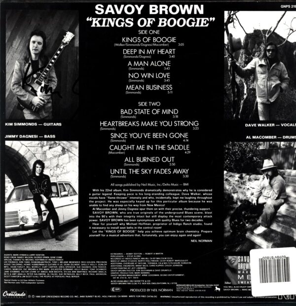 Savoy Brown-Kings Of Boogie signed-LP Vinyl