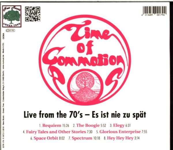 Time Of Commotion-Live From The 70s-Es Ist Nie Zu Spaet-CD