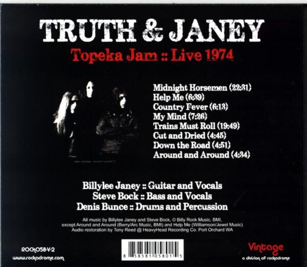Truth And Janey-Topeka Jam-CD
