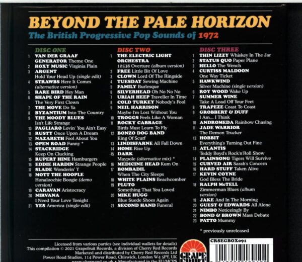 Various-Beyond The Pale Horizon (The British Progressive Pop Sounds Of 1972)-CD