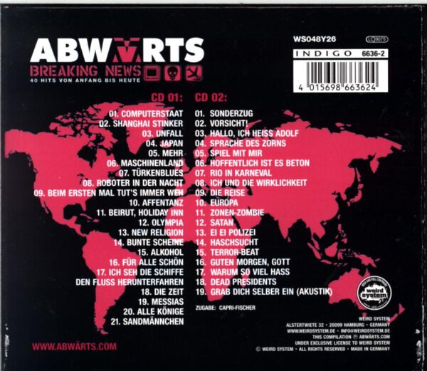 Abwärts-Breaking News (40 Hits Von Anfang Bis Heute)-CD