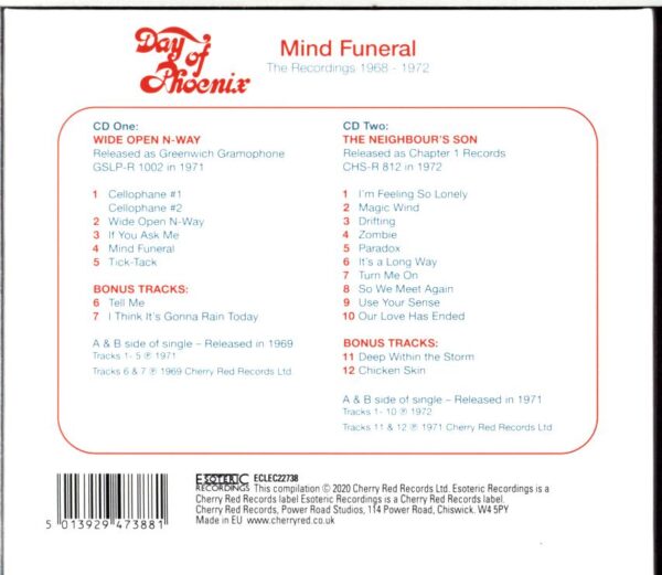 Day Of Phoenix-Mind Funeral - The Recordings 1968 - 1972-CD