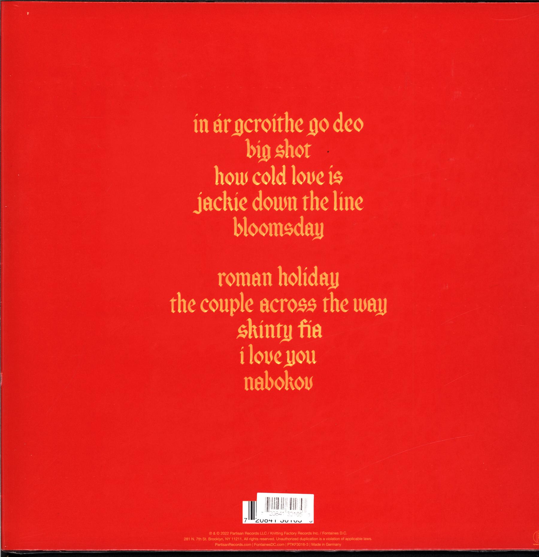 Fontaines D.C.-Skinty Fia yellow-LP Vinyl-2 Fontaines D.C.-Skinty Fia yellow-LP Vinyl