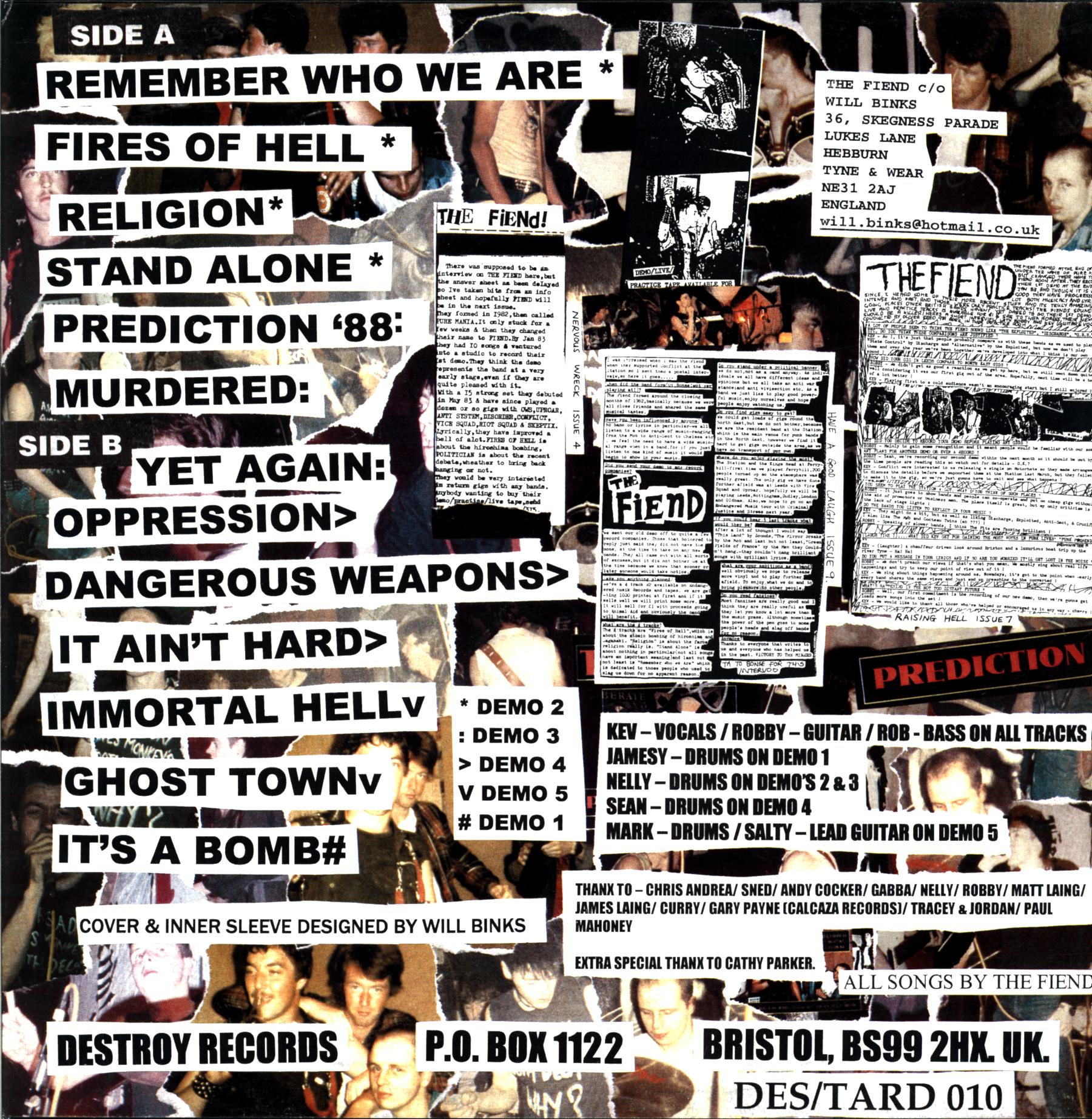 The Fiend-Demo Out-takes 1983-1986-LP Vinyl-2 The Fiend-Demo Out-takes 1983-1986-LP Vinyl