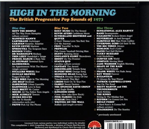 Various-High In The Morning (The British Progressive Pop Sounds Of 1973)-CD