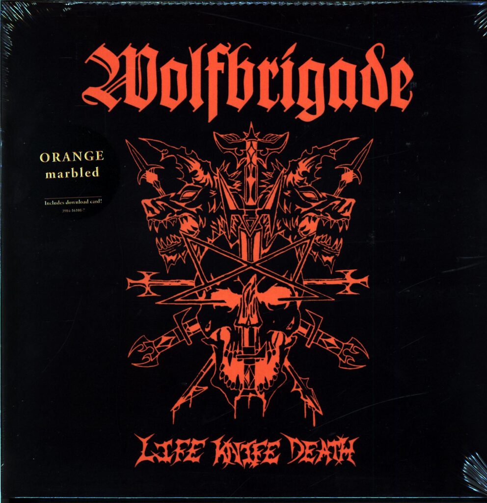 Wolfbrigade-Life Knife Death orange marbled-LP Vinyl