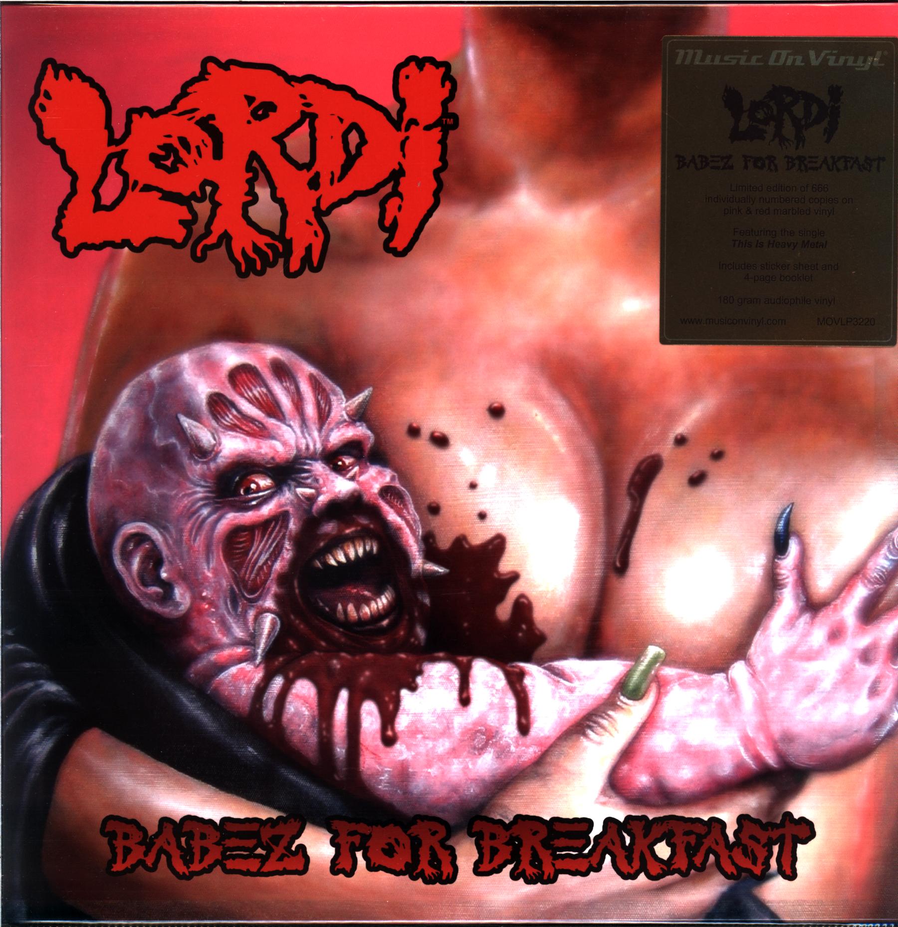 Lordi-Babez For Breakfast-LP Vinyl pink-red marbled 2025-1 Lordi-Babez For Breakfast-LP Vinyl pink-red marbled 2025