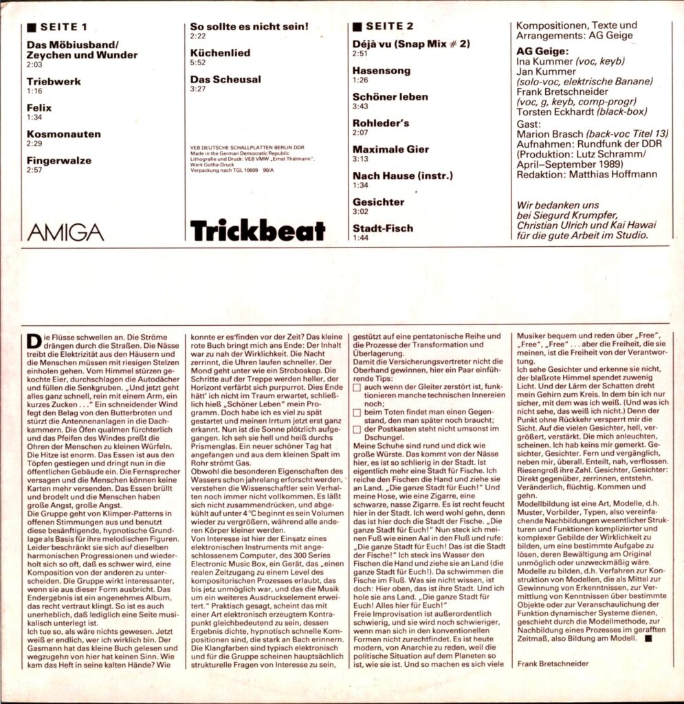 AG Geige-Trickbeat DDR 1990-LP Vinyl