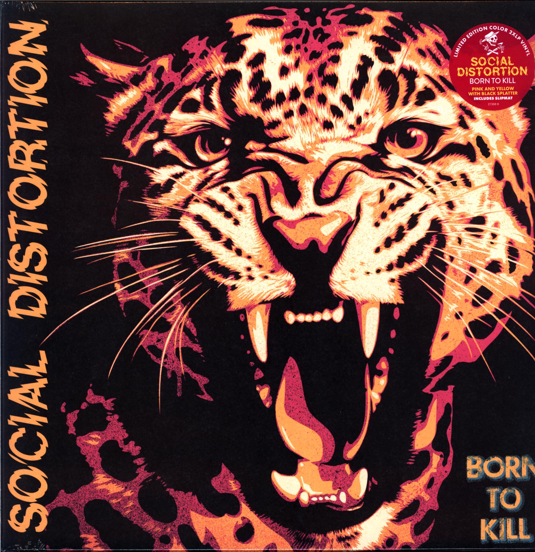 Social Distortion-Born To Kill-LP Vinyl pink-yellow with black splatter plus slipmat-1 Social Distortion-Born To Kill-LP Vinyl pink-yellow with black splatter plus slipmat