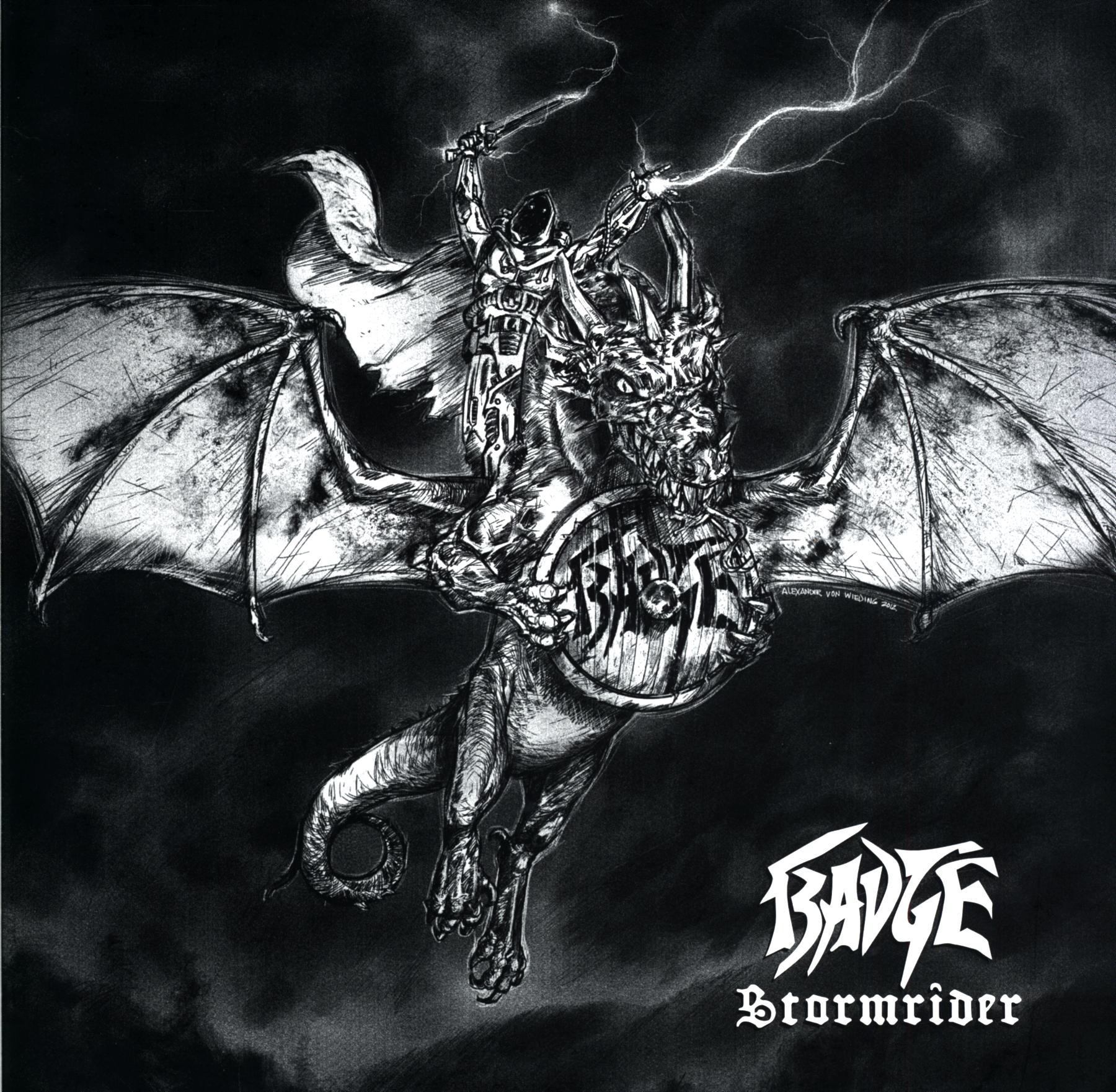 Badge-Stormrider white black splatter-LP Vinyl-1 Badge-Stormrider white black splatter-LP Vinyl