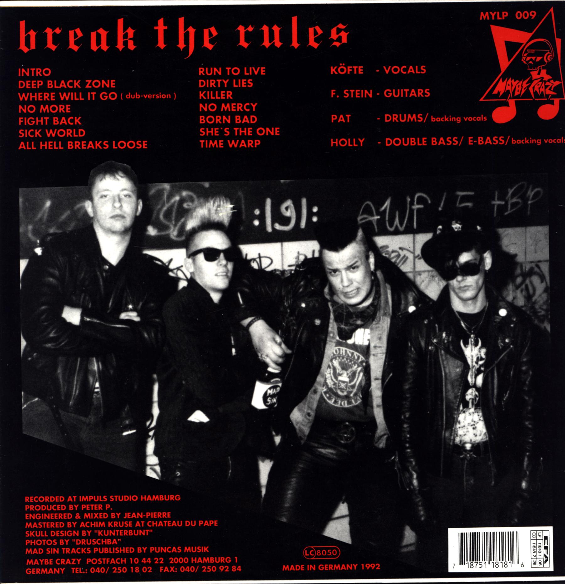 Mad Sin-Break The Rules-LP Vinyl signed - Rockers Records